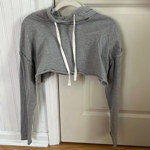 grey cropped hoodie